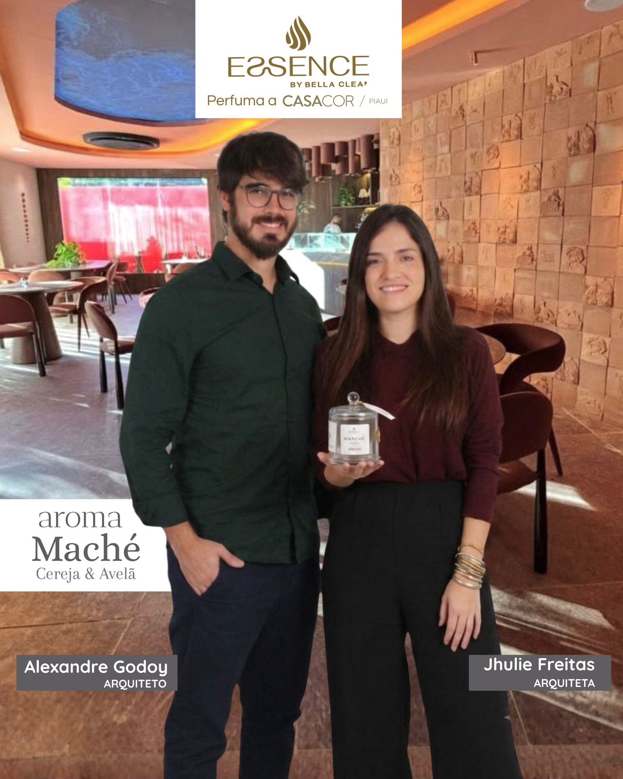 Arquitetos Alexandre Godoy e Jhulie Freitas no ambiente Cidade das Origens — CASACOR Piauí 2026
