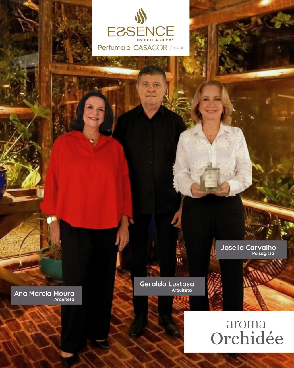 Arquitetos Ana Marcia Moura, Geraldo Lustosa e Joselia Carvalho no ambiente Entre Tempos — CASACOR Piauí 2026
